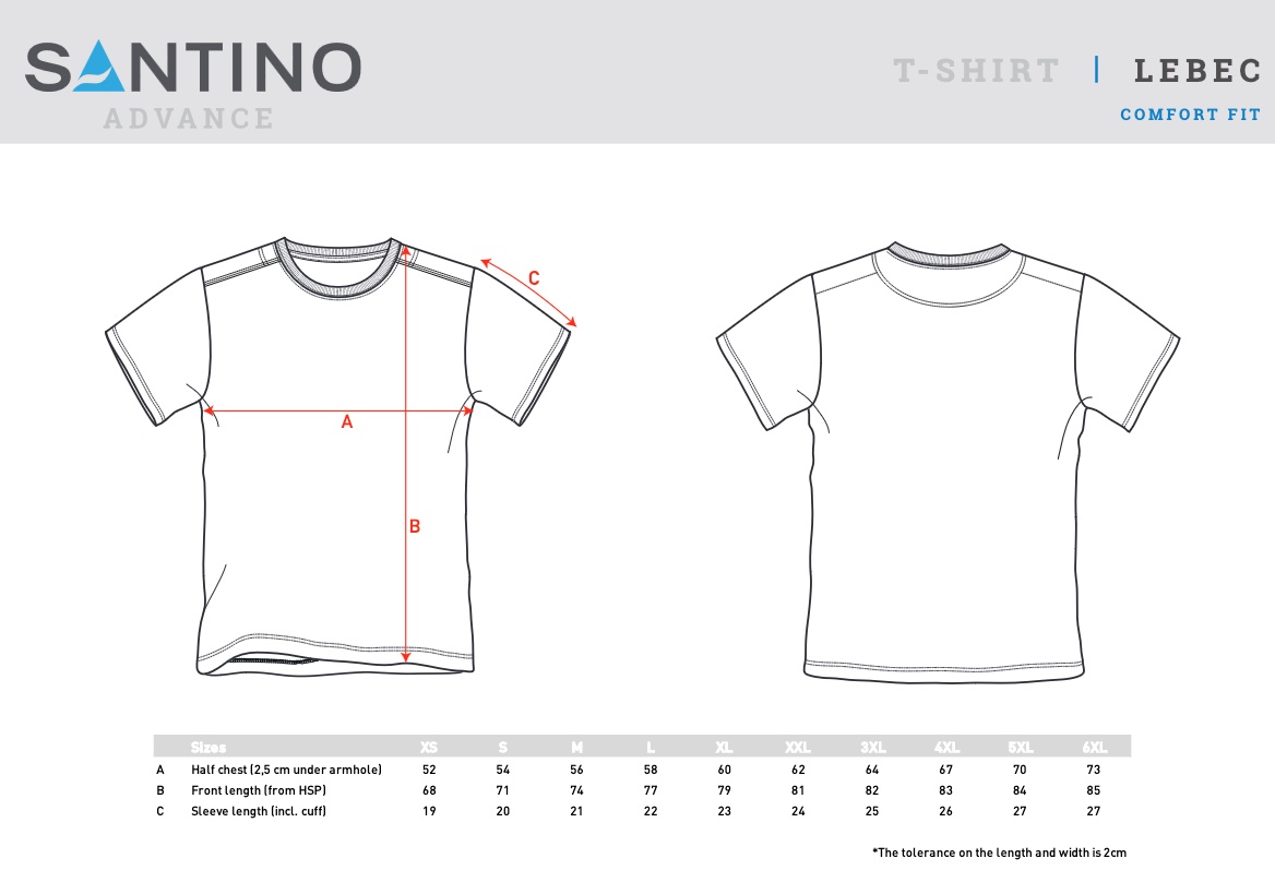 Maattabelm Santino T-shirt Lebec