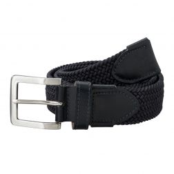 Milano stretch webbing belt with leather parts, 4cm 
